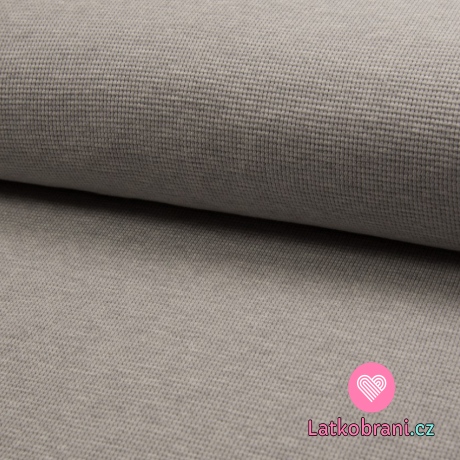 Bavlněný vaflový úplet jednobarevný šedé melé