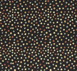 Bavlněné plátno potisk nepravidelné puntíky na černé