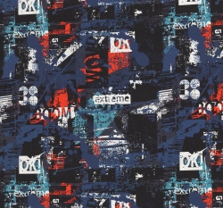 Softshell potisk abstraktní nápisy na černé s fleecem