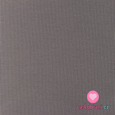 Jednobarevný žebrovaný úplet šedý