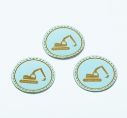 Štítek na oblečení kulatý 