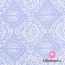 Viskóza potisk bílé ornamenty na světle modré