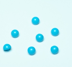 Knoflík oblý, lesklý modrý