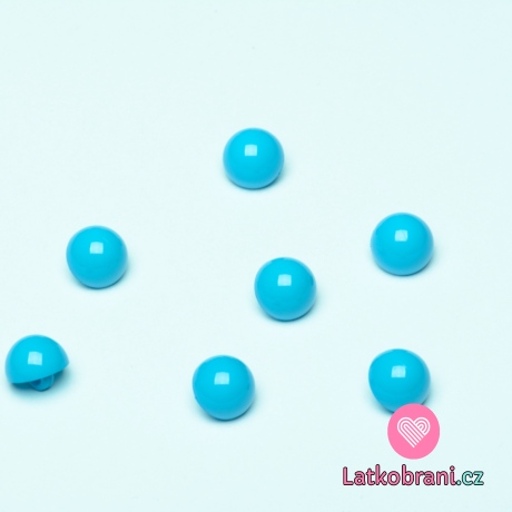 Knoflík oblý, lesklý modrý