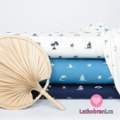 Viskózový úplet potisk mořský svět na ecru