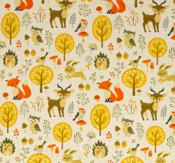 Warmkeeper potisk lesní zvířátka na smetanové