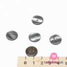 Knoflík kulatý, lesklý, šedý 