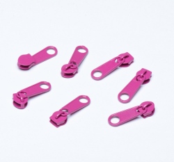 Jezdec k metrážovému zipu 5 mm Růžová Magenta
