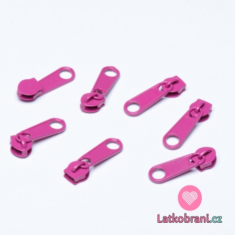 Jezdec k metrážovému zipu 5 mm Růžová Magenta