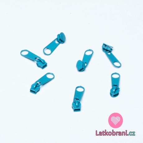 Jezdec k metrážovému zipu 3 mm Modrá tyrkys