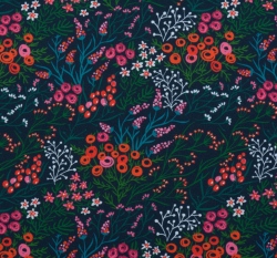 Softshell letní potisk bobulky na tmavě modré 