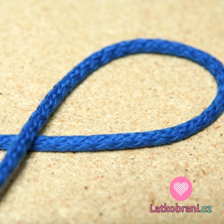 Šňůra kulatá oděvní bavlna 4 mm královsky modrá