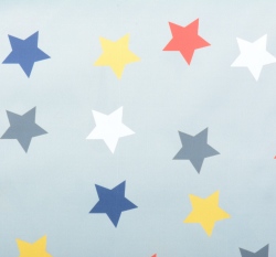Šusťák barevné hvězdy na šedém podkladu