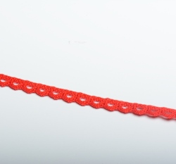 Krajka paličkovaná 8 mm červená