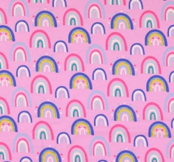 Úplet potisk barevné duhy na růžové