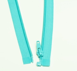 Zip spirálový dělitelný tyrkysový světlejší 50cm