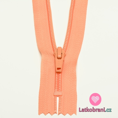 Zip spirálový nedělitelný lososový 15 cm
