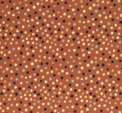 Bavlněné plátno potisk nepravidelné puntíky na cihlové