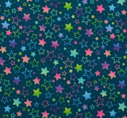 Pružný softshell barevné hvězdičky na petrolejové, s fleecem 