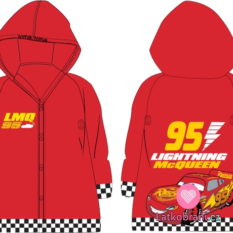 Pláštěnka dětská Blesk McQueen, červená, vel. 98-104