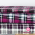 Bavlněný flanel červenobílá kostka se žlutým lemováním