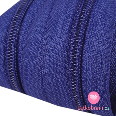 Metrážový zip spirálový 5 mm královská modrá