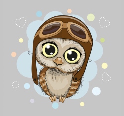 Panel sova pilot na šedé