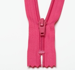 Zip spirálový nedělitelný fuchsiově růžový 15 cm