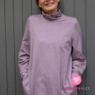 Teplákovina potisk barevné čárky na růžové