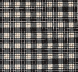 Teplákovina potisk káro na černé
