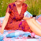 Bavlněné plátno srdíčka na světle modré 