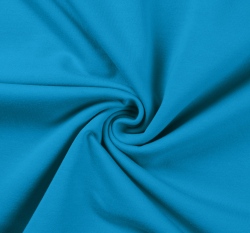 Teplákovina jednobarevná počesaná tyrkysová 