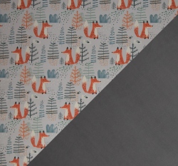 Softshell potisk liška na šedé s fleecem