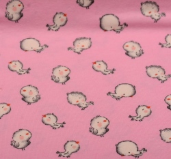 Úplet potisk kuřátka na růžové
