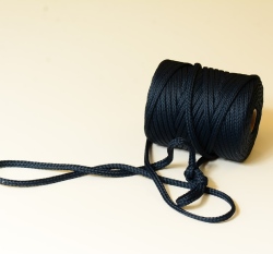 Šňůra kulatá oděvní PES 7 mm temně modrá