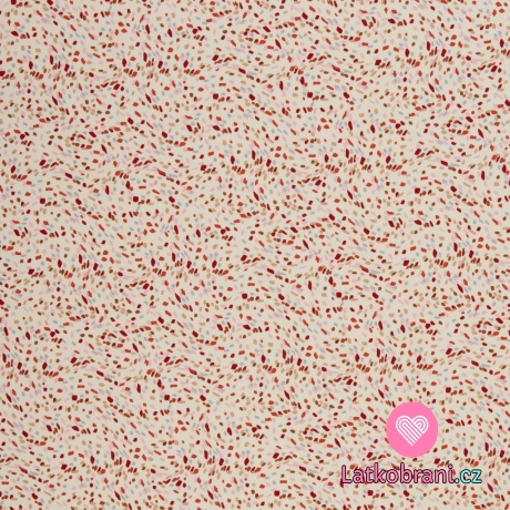 Viskóza nepravidelné tečky na smetanové