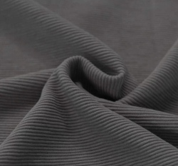 Jednobarevný žebrovaný úplet (ottoman) tmavě šedé melé