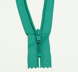 Zip spirálový nedělitelný mintový tmavší 12 cm