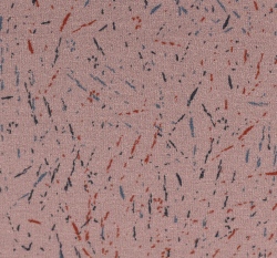 Teplákovina potisk barevné čárky na růžové