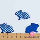 Knoflík zajíček tmavě modrý s bílými puntíky