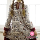 Teplákovina počesaná potisk tučňáci na bruslích na šedé