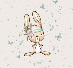 Panel zajíček na béžové 