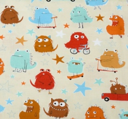 Látkový balíček - rozverní bubíci na smetanové