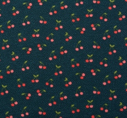Úplet třešně s puntíčky na námořnické modré, BIO