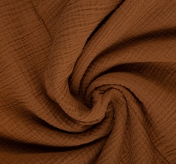 Dvojitá gázovina/ mušelín jednobarevná skořicová hnědá