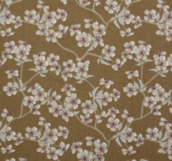 Bavlněné plátno sakury na tmavě hořčicové 
