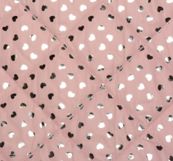 Prošev se stříbrnými srdíčky na starorůžové