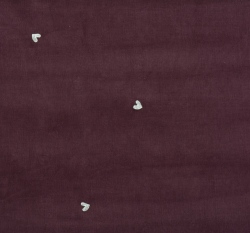 Manšestr potisk vyšitá srdíčka na fialovo - bordové