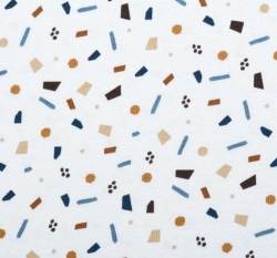 Žebrovaný úplet geometrické tvary na bílé