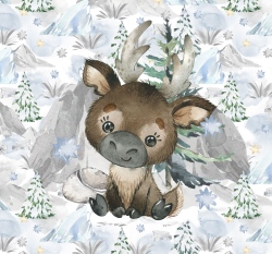 Panel potisk baby jelínek v zasněženém lese